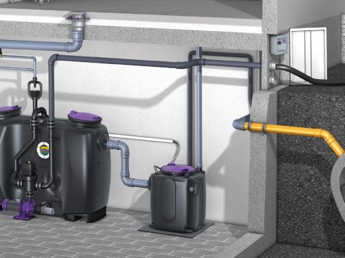 Wszechstronne odwadnianie budynków przy minimalnej powierzchni zabudowy: wolnostojąca przepompownia Aqualift S 100/200