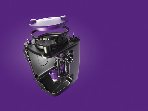 Flexible building drainage with minimal space requirements: Aqualift S 100/200 for free-standing set-up.